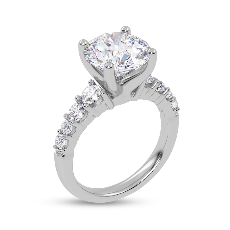 Main Image 2 of 3-3/4 CT. T.W. Certified Lab-Created Diamond Graduated Shank Engagement Ring in 14K White Gold (I/SI2)