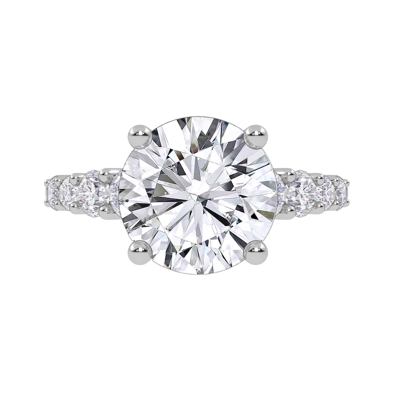 Main Image 3 of 3-3/4 CT. T.W. Certified Lab-Created Diamond Graduated Shank Engagement Ring in 14K White Gold (I/SI2)