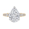 Thumbnail Image 3 of 3-3/4 CT. T.W. Pear-Shaped Certified Lab-Created Diamond Graduated Shank Engagement Ring in 14K Gold (I/SI2)