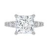 Thumbnail Image 3 of 3-3/4 CT. T.W. Princess-Cut Certified Lab-Created Diamond Graduated Shank Engagement Ring in 14K White Gold (I/SI2)