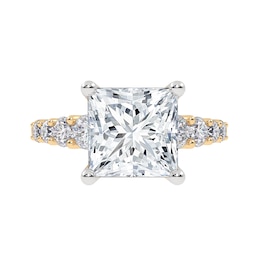 3-3/4 CT. T.W. Princess-Cut Certified Lab-Created Diamond Graduated Shank Engagement Ring in 14K Gold (I/SI2)