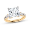 Thumbnail Image 2 of 3-3/4 CT. T.W. Princess-Cut Certified Lab-Created Diamond Graduated Shank Engagement Ring in 14K Gold (I/SI2)