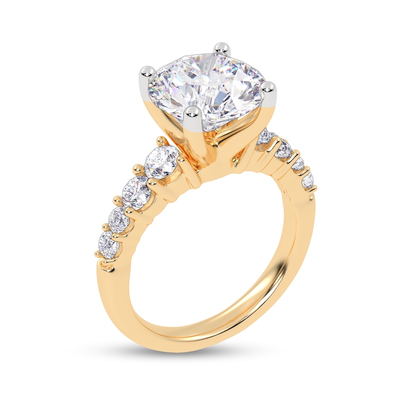 Main Image 2 of 3-3/4 CT. T.W. Certified Lab-Created Diamond Graduated Shank Engagement Ring in 14K Gold (I/SI2)