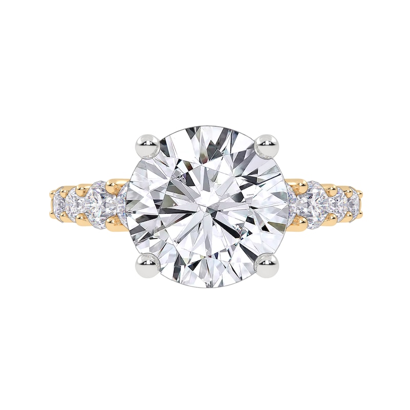 Main Image 3 of 3-3/4 CT. T.W. Certified Lab-Created Diamond Graduated Shank Engagement Ring in 14K Gold (I/SI2)