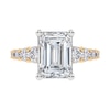 Thumbnail Image 3 of 3-3/4 CT. T.W. Emerald-Cut Certified Lab-Created Diamond Graduated Shank Engagement Ring in 14K Gold (I/SI2)