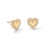 Thumbnail Image 1 of 1/4 CT. T.W. Certified Lab-Created Diamond Heart Stud Earrings in Sterling Silver with 10K Gold Plate (F/SI2)