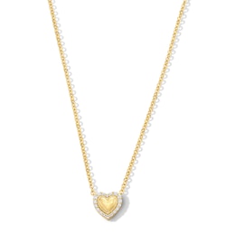 1/8 CT. T.W. Certified Lab-Created Diamond Heart Necklace in Sterling Silver with 10K Gold Plate (F/SI2) - 19&quot;