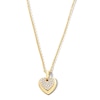 Thumbnail Image 1 of 1/4 CT. T.W. Multi-Diamond Double Heart Pendant in 10K Gold - 19&quot;