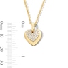 Thumbnail Image 3 of 1/4 CT. T.W. Multi-Diamond Double Heart Pendant in 10K Gold - 19&quot;