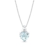 Thumbnail Image 1 of 10.0mm Heart-Shaped Aquamarine and Diamond Accent Tri-Top Pendant in Sterling Silver