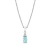 Thumbnail Image 1 of Oval Aquamarine and 1/20 CT. T.W. Diamond Tri-Top Pendant in 14K White Gold