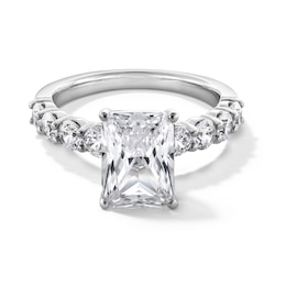 4 CT. T.W. Radiant-Cut Certified Lab-Created Diamond Engagement Ring in 14K White Gold (F/SI2)