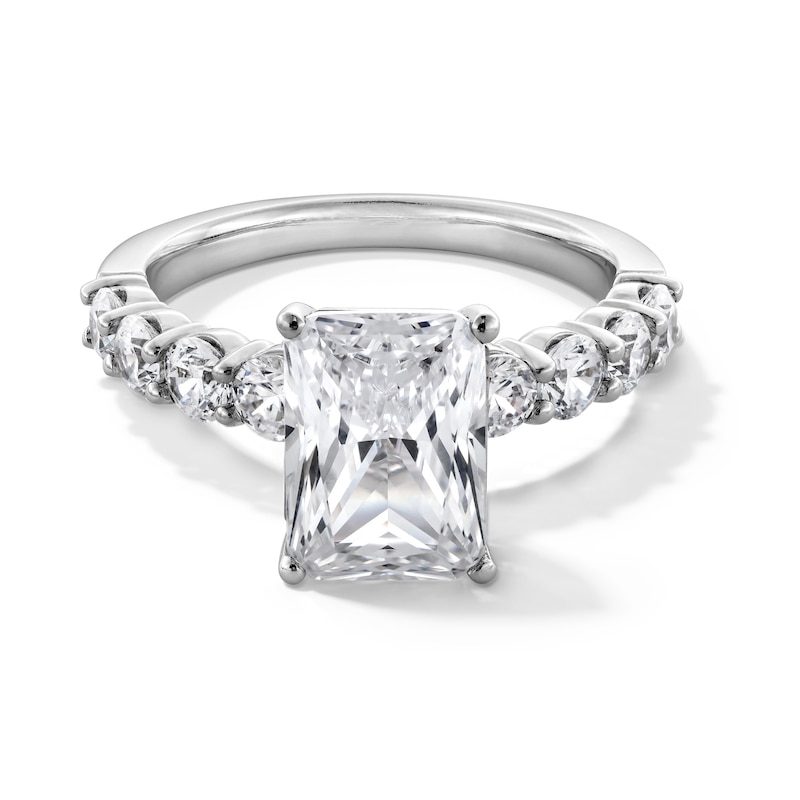 Main Image 1 of 4 CT. T.W. Radiant-Cut Certified Lab-Created Diamond Engagement Ring in 14K White Gold (F/SI2)