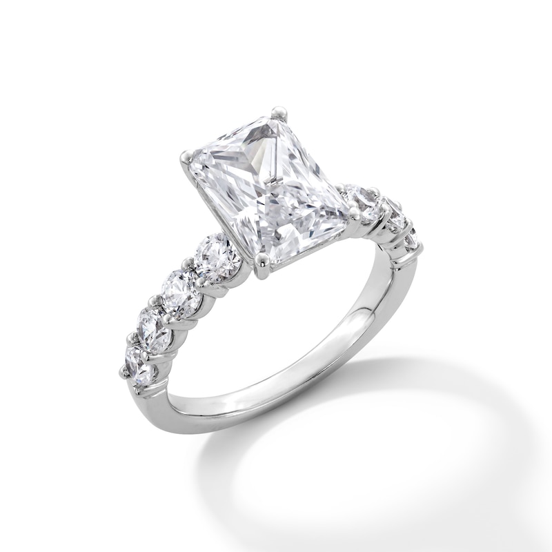 Main Image 3 of 4 CT. T.W. Radiant-Cut Certified Lab-Created Diamond Engagement Ring in 14K White Gold (F/SI2)