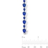 Thumbnail Image 2 of Pear-Shaped Blue Lab-Created Sapphire Alternating Line Bracelet in Sterling Silver - 7.5&quot;