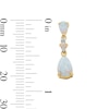 Thumbnail Image 3 of Pear-Shaped Lab-Created Opal and White Lab-Created Sapphire Drop Earrings in Sterling Silver with 14K Gold Plate