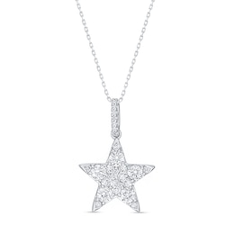 3/4 CT. T.W. Diamond Star Pendant in 10K White Gold