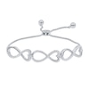 Thumbnail Image 1 of 1/3 CT. T.W. Diamond Infinity Heart Link Bolo Bracelet in Sterling Silver - 9.0&quot;