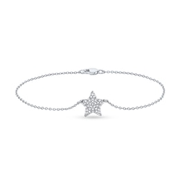 1/6 CT. T.W. Diamond Star Bracelet in Sterling Silver - 7.25”