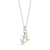 Thumbnail Image 2 of 1/10 CT. T.W. Diamond Anchors Double Charm Pendant in 10K Two-Tone Gold