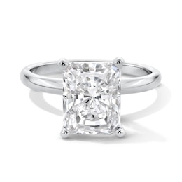 3 CT. Radiant-Cut Certified Lab-Created Diamond Solitaire Engagement Ring in 14K White Gold (F/VS2)