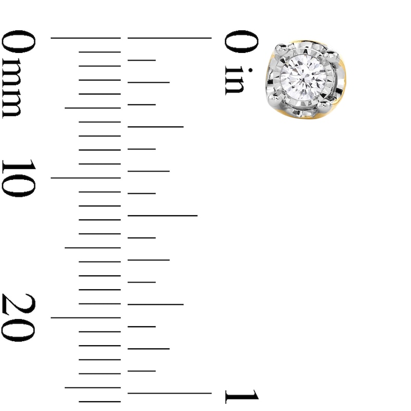 Main Image 3 of 1/4 CT. T.W. Diamond Miracle Solitaire Bubble Stud Earrings in 10K Gold (J/I3)