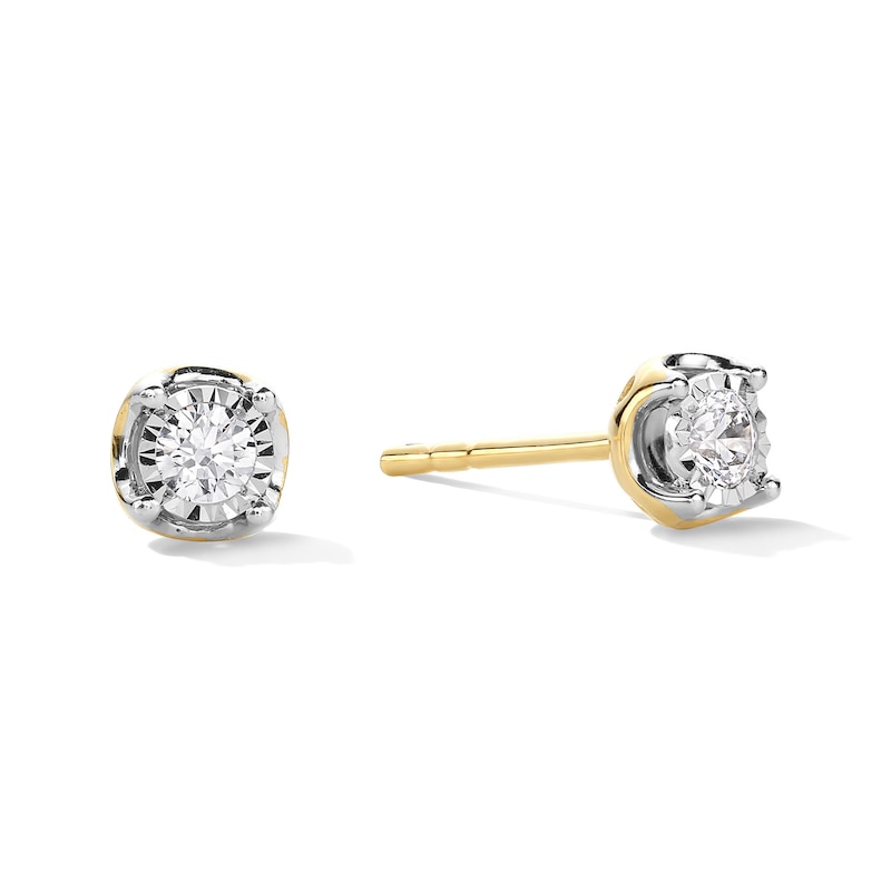 Main Image 1 of 1/6 CT. T.W. Diamond Miracle Solitaire Bubble Stud Earrings in 10K Gold (J/I3)