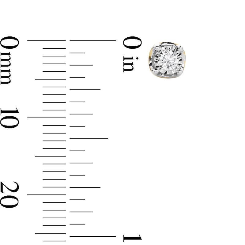 Main Image 3 of 1/6 CT. T.W. Diamond Miracle Solitaire Bubble Stud Earrings in 10K Gold (J/I3)