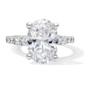 Thumbnail Image 1 of 5-3/4 CT. T.W. Oval Certified Lab-Created Diamond Graduated Shank Engagement Ring in 14K White Gold (F/VS2)