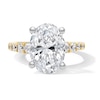 Thumbnail Image 1 of 5-3/4 CT. T.W. Oval Certified Lab-Created Diamond Graduated Shank Engagement Ring in 14K Gold (F/VS2)