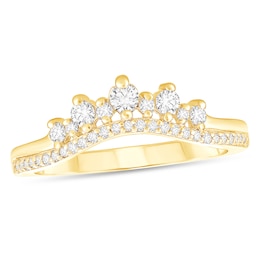 1/3 CT. T.W. Diamond Crown Contour Band in 10K Gold