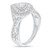 Thumbnail Image 2 of 1 CT. T.W. Diamond Double Teardrop Frame Twist Shank Engagement Ring in 10K White Gold