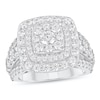 Thumbnail Image 1 of 2-7/8 CT. T.W. Diamond Triple Cushion Frame Triple Row Engagement Ring in 14K White Gold