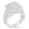 Thumbnail Image 2 of 2-7/8 CT. T.W. Diamond Triple Cushion Frame Triple Row Engagement Ring in 14K White Gold