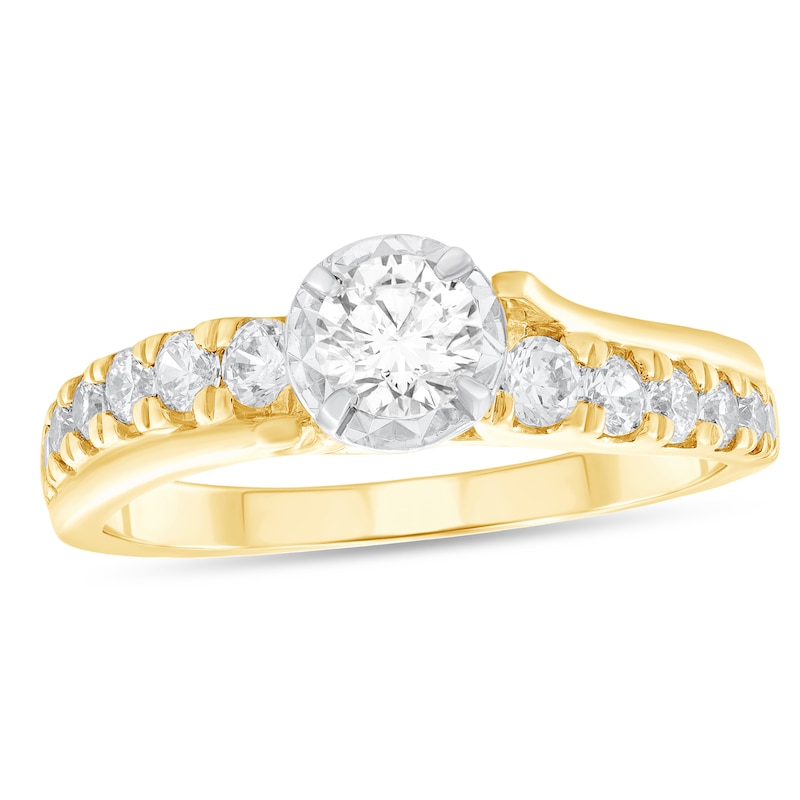 Main Image 1 of 3/4 CT. T.W. Diamond Polished Rim Engagement Ring in 10K Gold