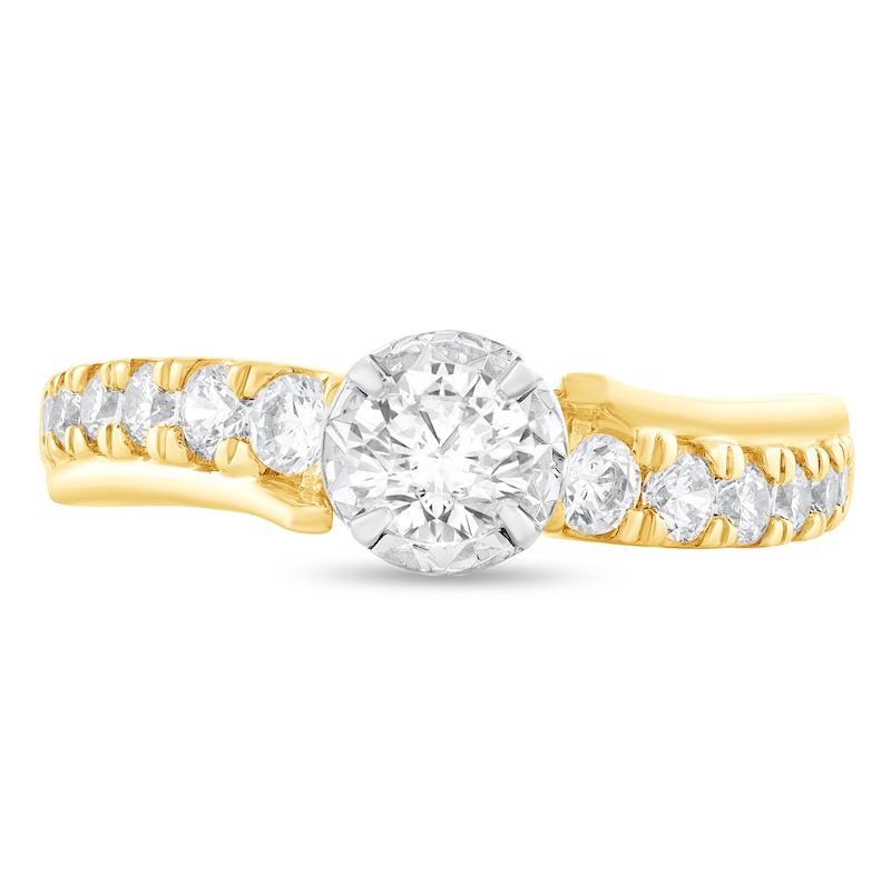 Main Image 2 of 3/4 CT. T.W. Diamond Polished Rim Engagement Ring in 10K Gold