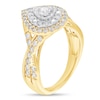 Thumbnail Image 2 of 1 CT. T.W. Diamond Double Teardrop Frame Twist Shank Engagement Ring in 10K Gold