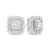 Thumbnail Image 1 of 1/2 CT. T.W. Princess-Cut Diamond Cushion Frame Stud Earrings in 10K White Gold