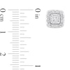 Thumbnail Image 2 of 1/2 CT. T.W. Princess-Cut Diamond Cushion Frame Stud Earrings in 10K White Gold