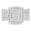 Thumbnail Image 3 of 2 CT. T.W. Quad Princess-Cut Diamond Double Cushion Frame Triple Row Engagement Ring in 14K White Gold