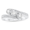 Thumbnail Image 1 of 3/8 CT. T.W. Diamond Three Stone Bypass Shank Engagement Ring in 10K White Gold