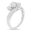 Thumbnail Image 2 of 3/8 CT. T.W. Diamond Three Stone Bypass Shank Engagement Ring in 10K White Gold