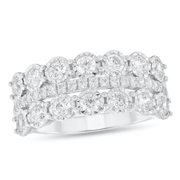 1 CT. T.W. Diamond Triple Row Band in 10K White Gold