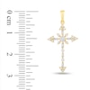 Thumbnail Image 2 of 1/5 CT. T.W. Baguette and Round Diamond Tri-Ends Cross Pendant in 10K Gold