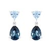 Thumbnail Image 1 of Pear-Shaped London Blue Topaz and Trillion-Cut Sky Blue Topaz Drop Earrings in Sterling Silver