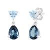 Thumbnail Image 2 of Pear-Shaped London Blue Topaz and Trillion-Cut Sky Blue Topaz Drop Earrings in Sterling Silver