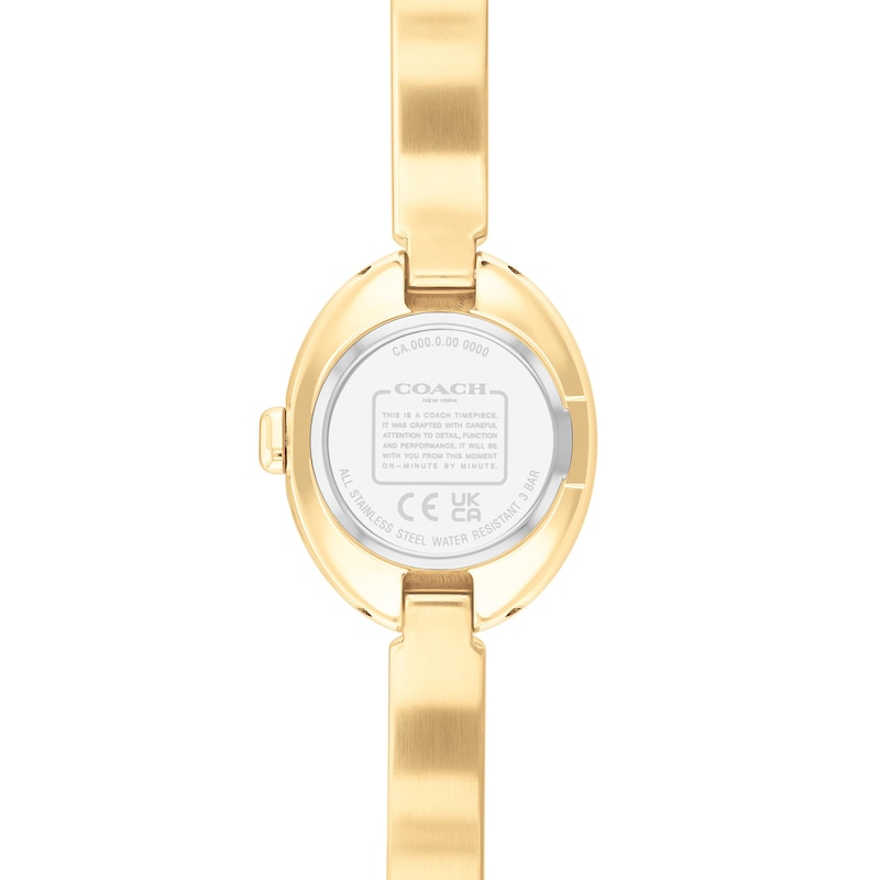 Main Image 3 of Ladies' Coach Sammy Gold-Tone IP Bangle Watch with Oval White Dial (Model: 14504528)