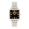 Thumbnail Image 1 of Ladies' Coach Cass Crystal Accent Two-Tone IP Watch with Square Black Dial (Model: 14504496)