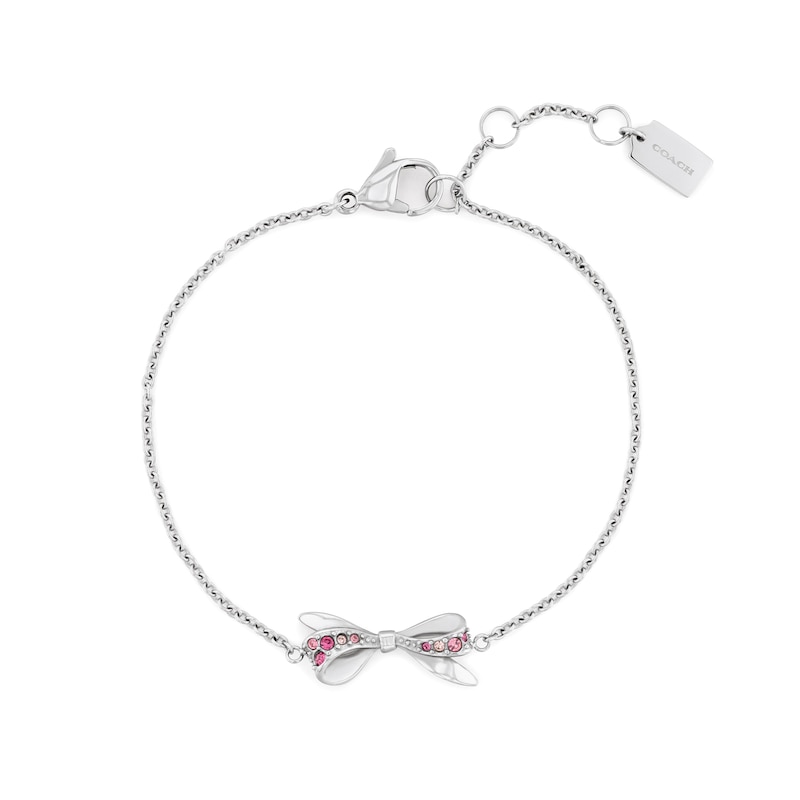 Main Image 5 of Ladies’ Coach Elliot Pink Crystal Accent Bow Detail Watch with Silver-Tone Dial and Bracelet Box Set (Model: 14000123)