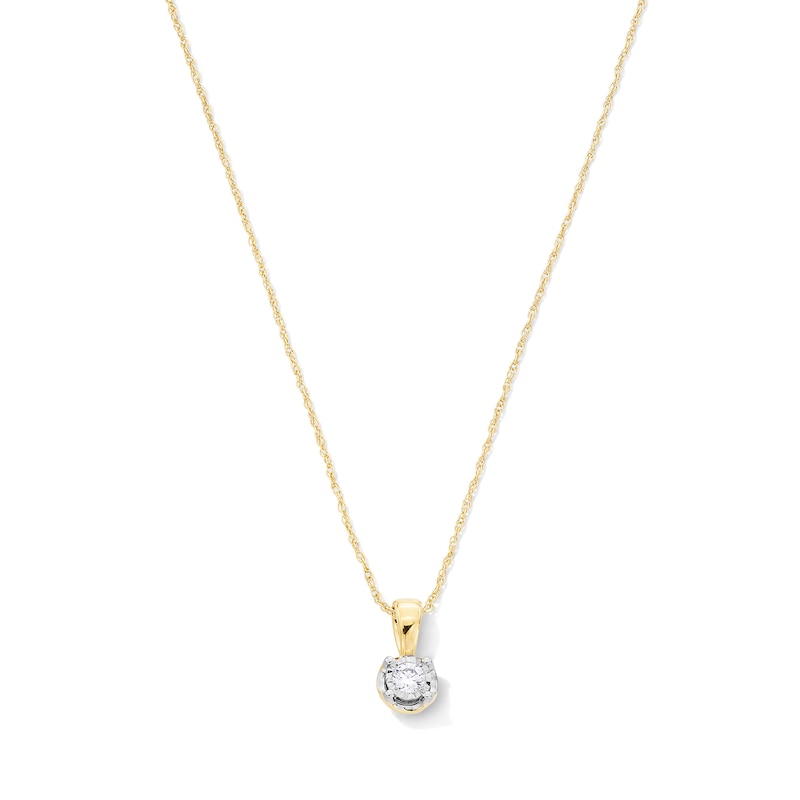 Main Image 1 of 1/10 CT. Diamond Miracle Solitaire Bubble Pendant in 10K Gold (J/I3)